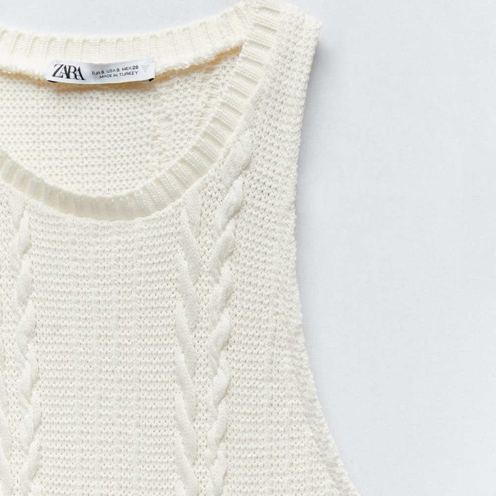 ZARA CABLE KNIT SWEATER DRESS - Picture 2 of 6